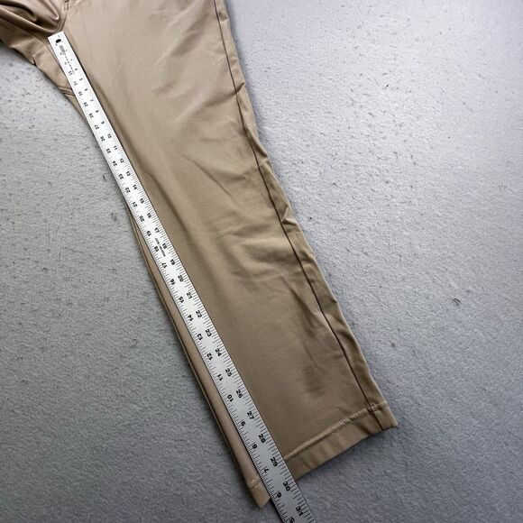 INTO THE AM Pants Mens 38x30 Tan Khaki Performance Tapered All Day Stretch - Picture 11 of 12